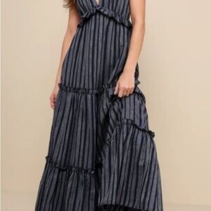 Lulu's Navy and White Striped Dress